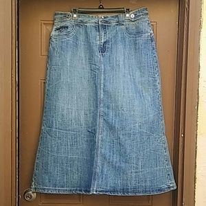 Ashley Stewart Long Denim Skirt NWOT